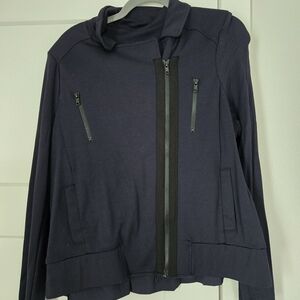 CAbi Midnight Blue Jacket with Zipper Accents